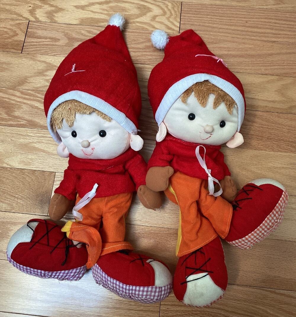 NEW Elf Plush Doll Soft Cloth Rag Dolls Red Hat Holiday Xmas Decoration